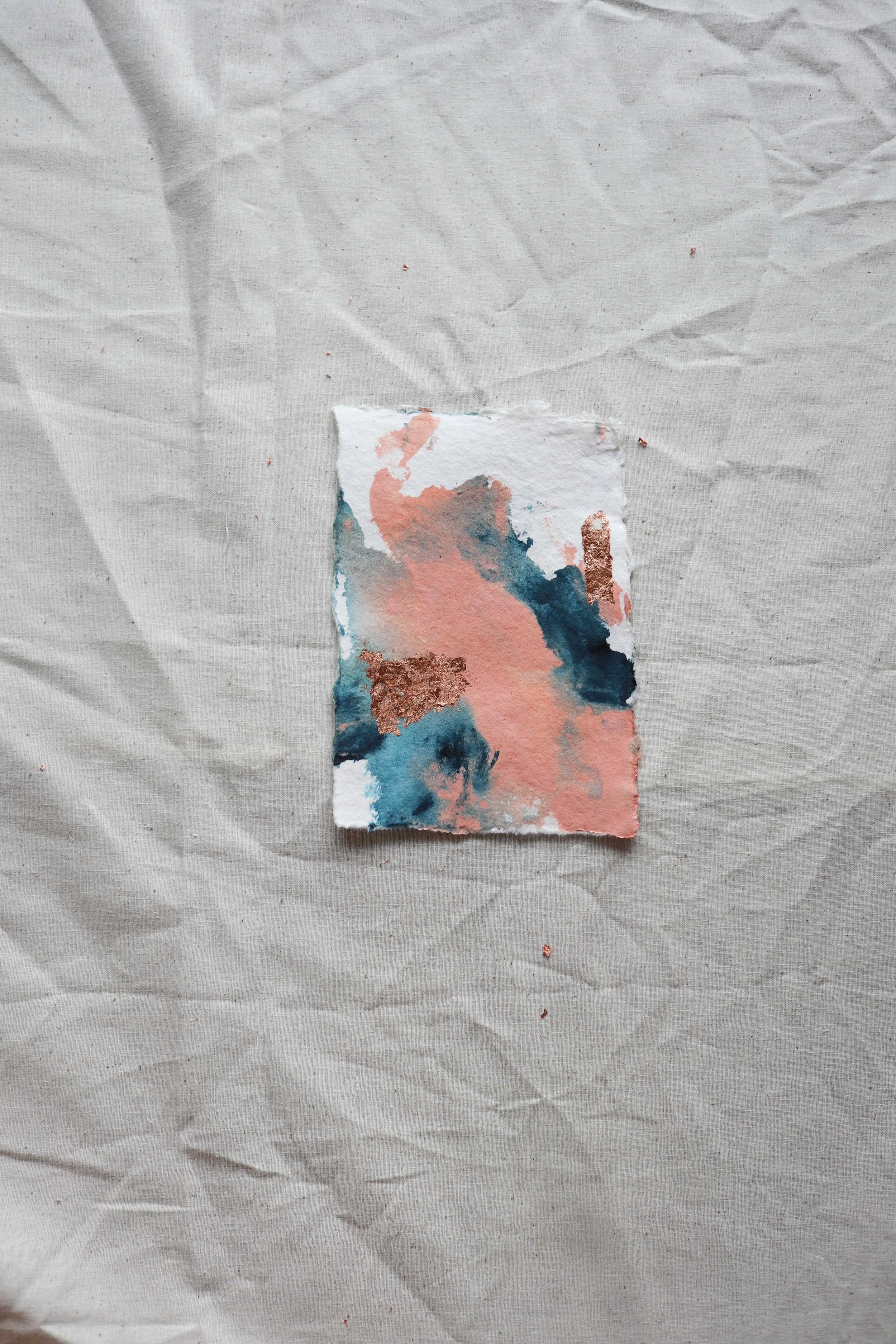 #32 Mini abstract on handmade paper
