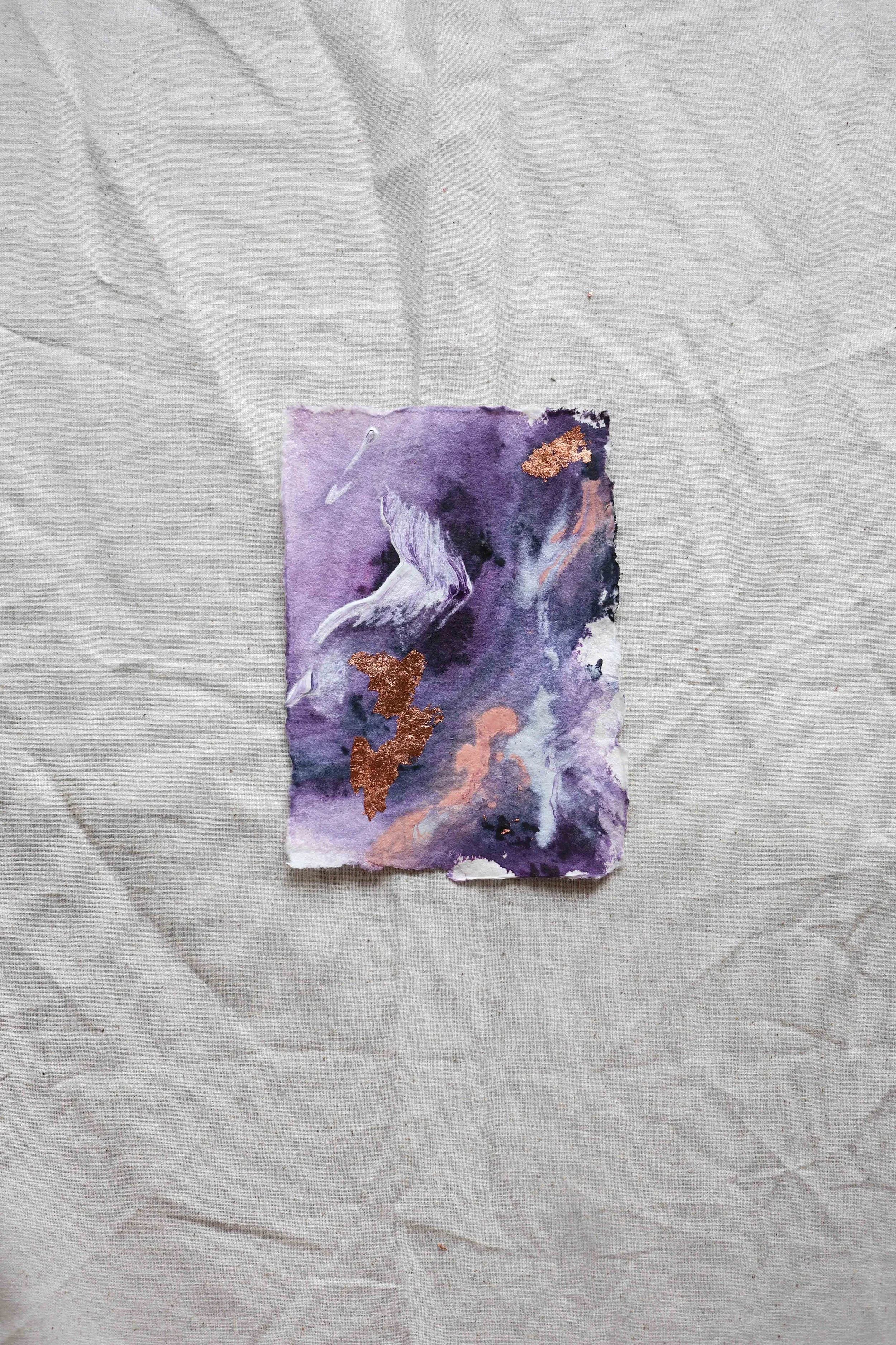 #15 Mini abstract on handmade paper