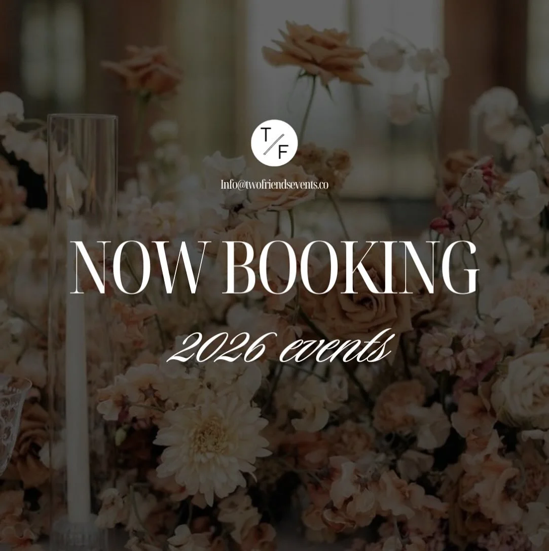 We're taking names and securing dates.
For stress-free planning and a team that brings your wedding vision to life, look no further - your new wedding besties are here!
Now booking 2026. Get ready! 📧 info@twofriendsevents.co