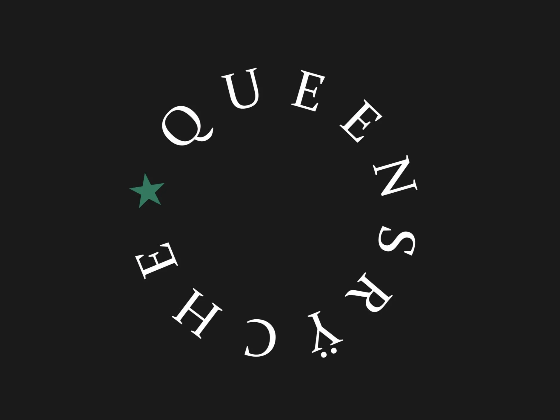 The rounded Queensrÿche logo, as featured in the Empire album artwork