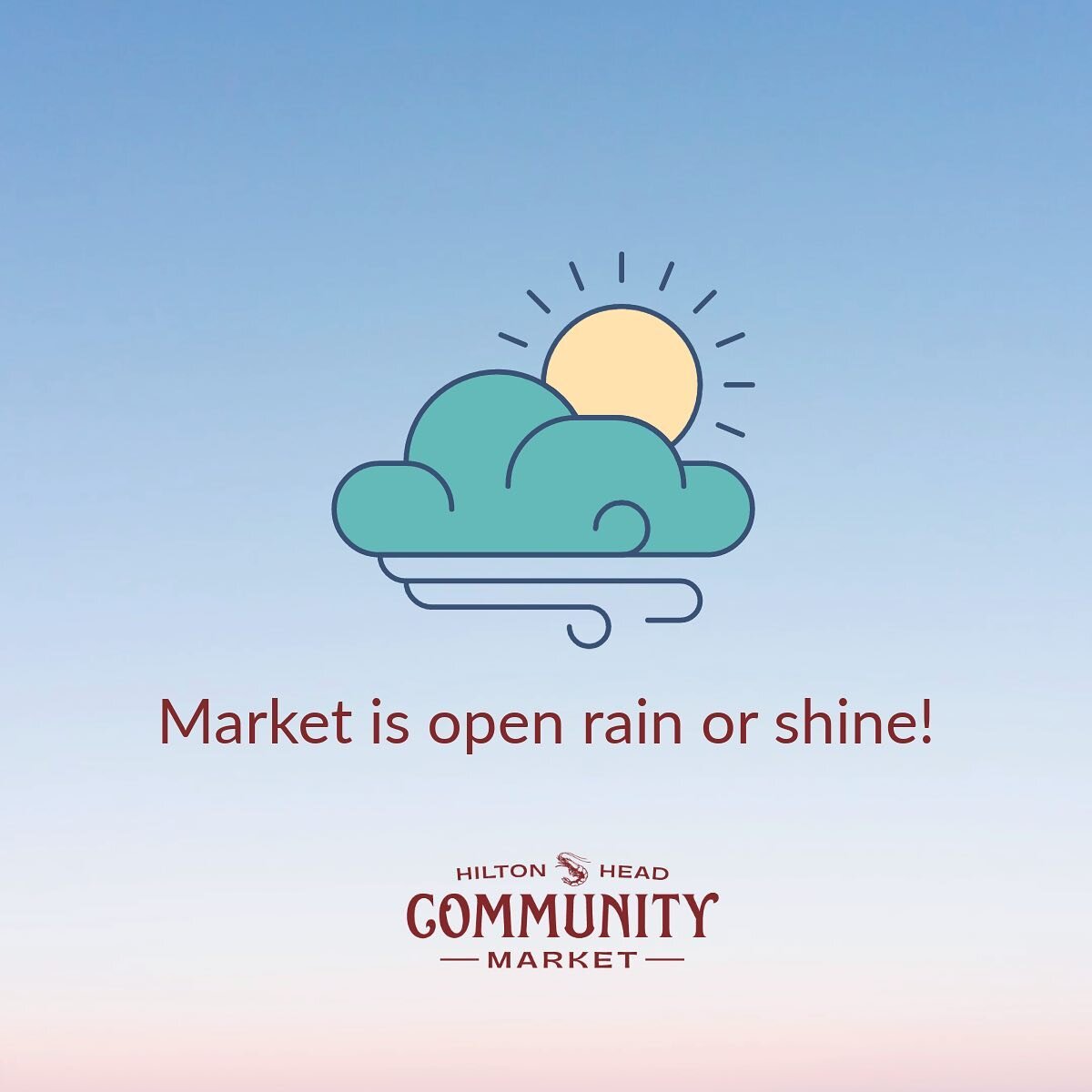 ☔️See you soon from 9:30 to 12:30 today - we are open rain or shine! 

#hhicommunitymarket 
#hhicommunitycounts&nbsp;
#shoplowcountry&nbsp;
#shoplocalhhi&nbsp;
#hiltonheadsc