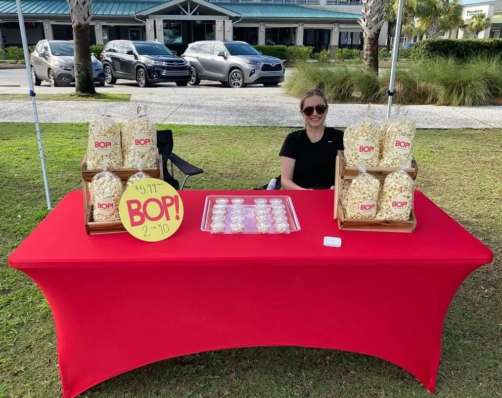 Meet @bopsnacks the Lowcountry’s twist on the classic snack!
The Kennedy family wanted popcorn that was both tasty and nutritious, and they found it. Cooked in all-natural beef tallow, BOP! Popcorn is rich, decadent, and delicious.
Stop by th