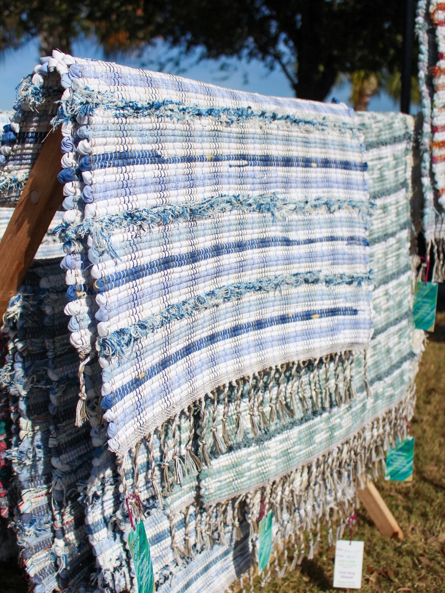 Meet Vicki King, the talented maker behind Fabric Art Creations, where forgotten fabrics are given new life through beautiful, handwoven designs. 

With a passion for sustainability and craftsmanship, Vicki upcycles and transforms fabric into one-of-