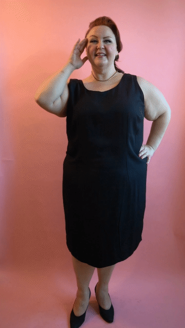 1990s Black Sleeveless Cocktail Dress | XXXL