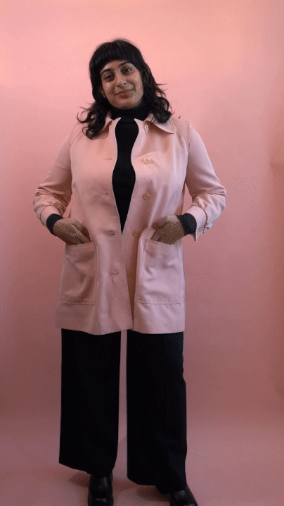 1970s Pink Collared Rain Jacket | L