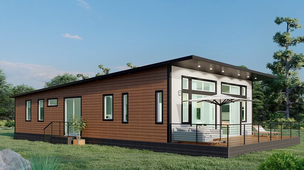 Modular House - Adelaide
3 Bedroom 2Bath 1Living 1Kitchen 143.32㎡
The Adelaide House is a light steel frame house featuring a spacious and practical layout. With dimensions of 15850mm in length and 9042mm in width, it offers a total living area of