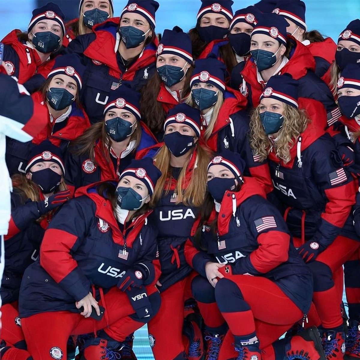 Team USA on their way to the Beijing Olympics