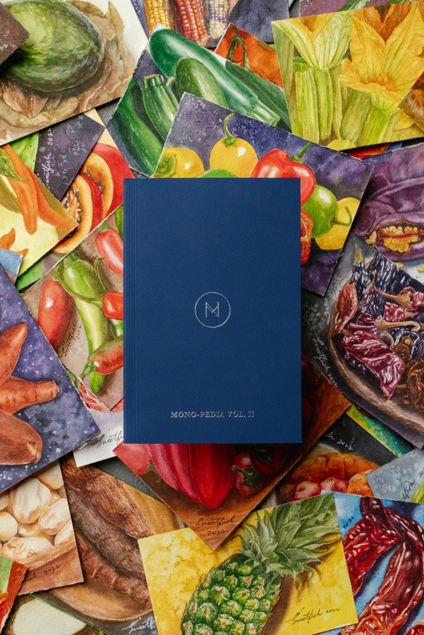 MONO BOUTIQUE Exclusive Bundle - Monopedia cookbook with Latin American recipes by Chef Ricardo Chaneton, plus set of complementary illustrated postcards, presented in gourmet gift packaging