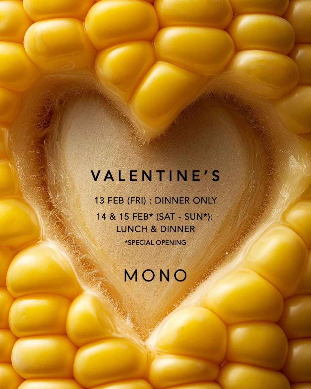 Bring your love to MONO this Valentine&rsquo;s Day and allow the flavour of romance to envelop you. Chef Ricardo and our team have crafted a special menu that journeys through the soul of our vibrant Latin American cuisine, a direct expression of its