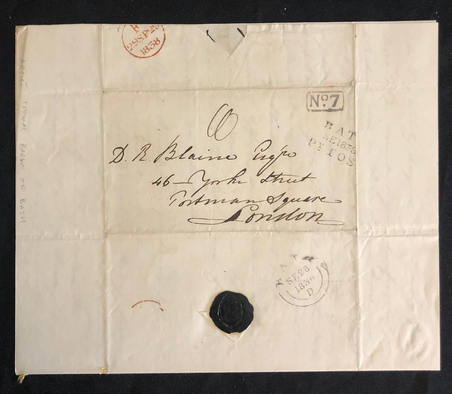 Manuscript Letter: English landscape and genre painter Thomas Barker of Bath (1838) R2,500