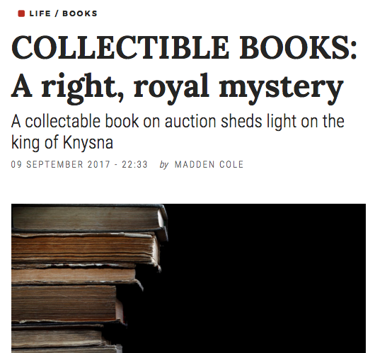 Financial Mail - Jellyfishtree Book Auctions – A right, royal mystery– 9 Sept 2017