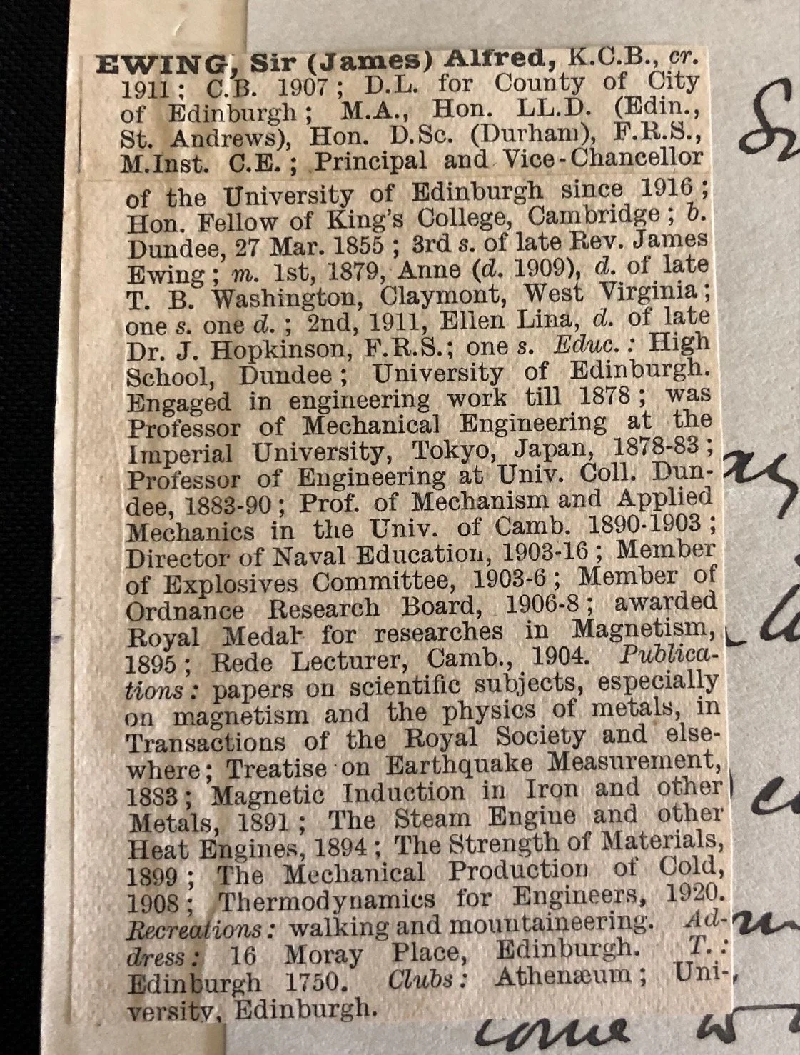 Manuscript Letter: ‘The Cipher King’, Sir James Alfred Ewing (1931)