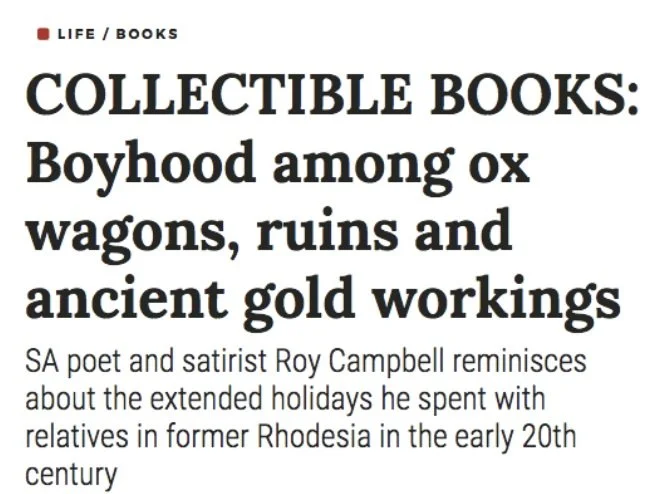 Financial Mail - Jellyfishtree Book Auctions – Roy Campbell – 3 Oct 2017