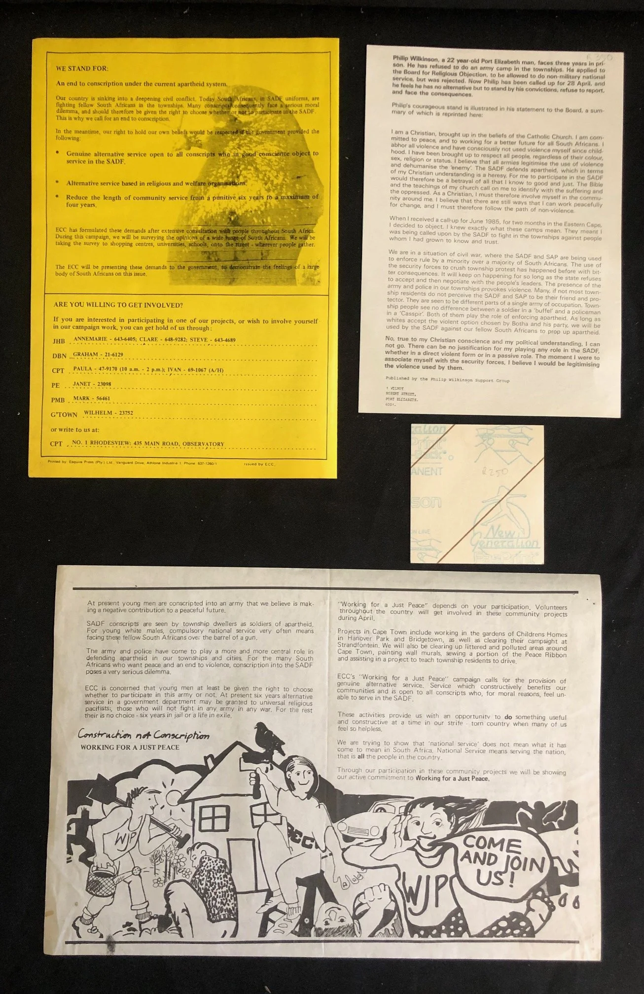 Ephemera Relating to The End Conscription Campaign c.1985 (4)
