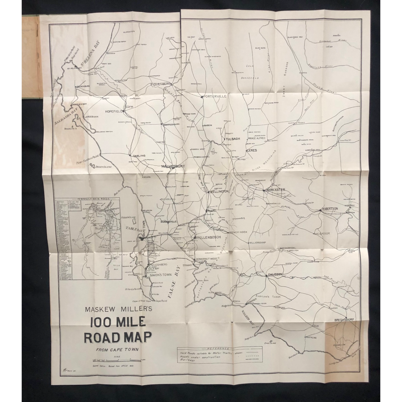 100 Mile Road Map from Cape Town (1921) R6,500