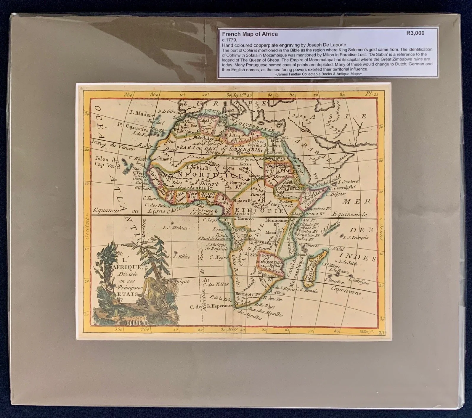 French Map of Africa by Joseph De Laporte (c.1779)