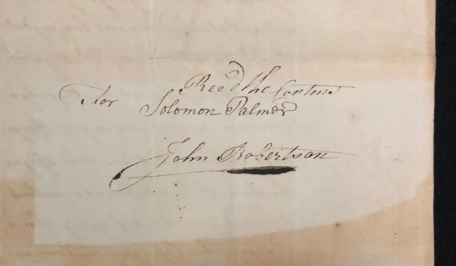  "King’s Bounty," a standard grant of £20 given to Solomon Palmer, an Anglican clergyman traveling to the Americas in 1754