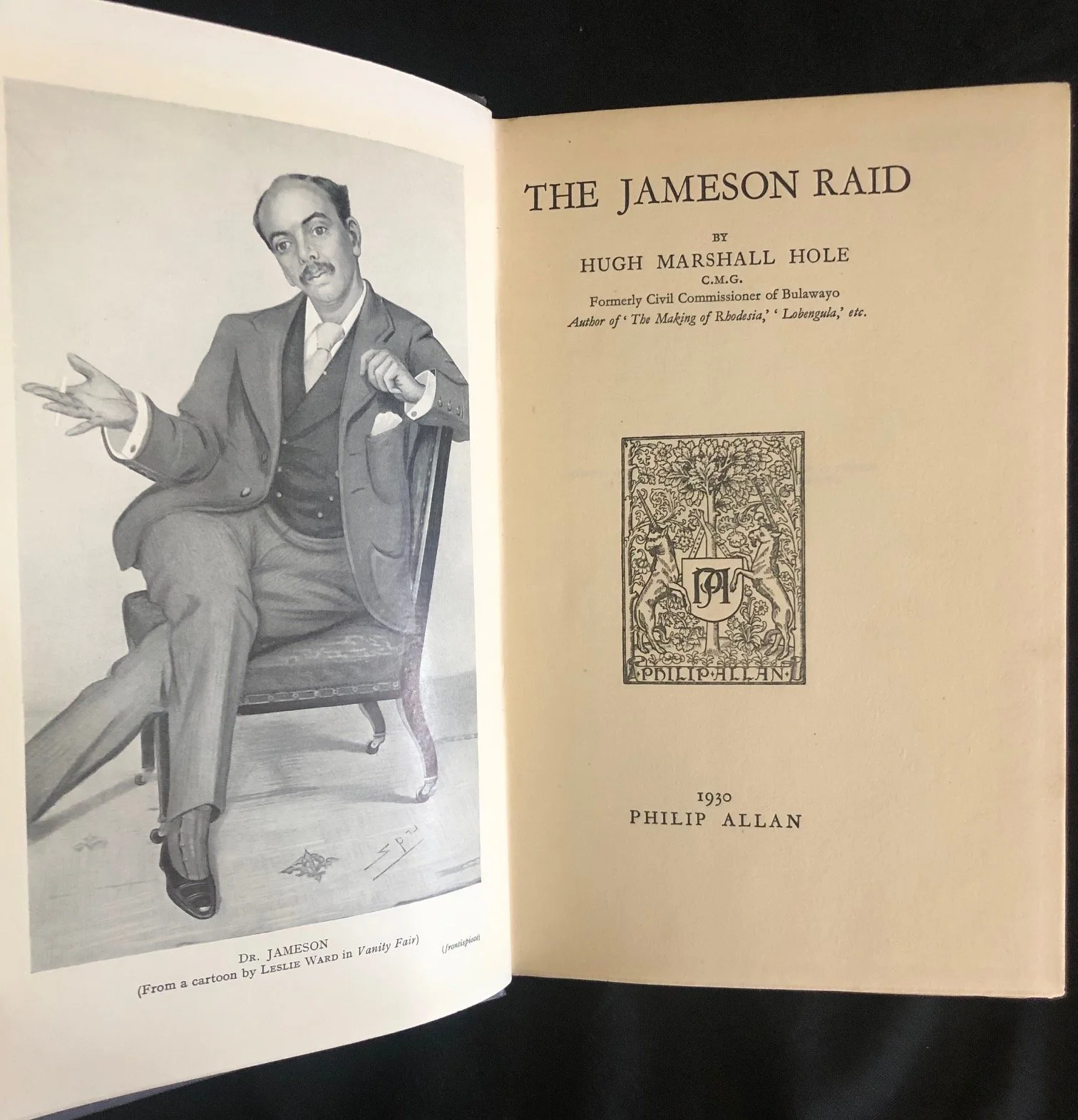 The Jameson Raid by Hugh Marshall Hole. Ex libris Sarah Gertrude Millin (1930).