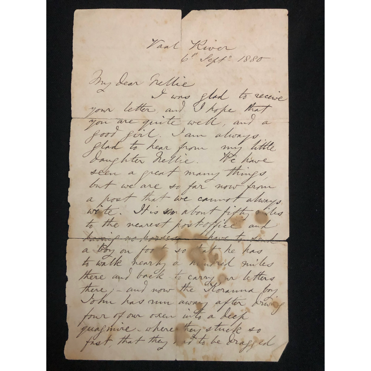 George Stow Letters (2) - Vaal River Coal Mines (1880/1881) R7,500