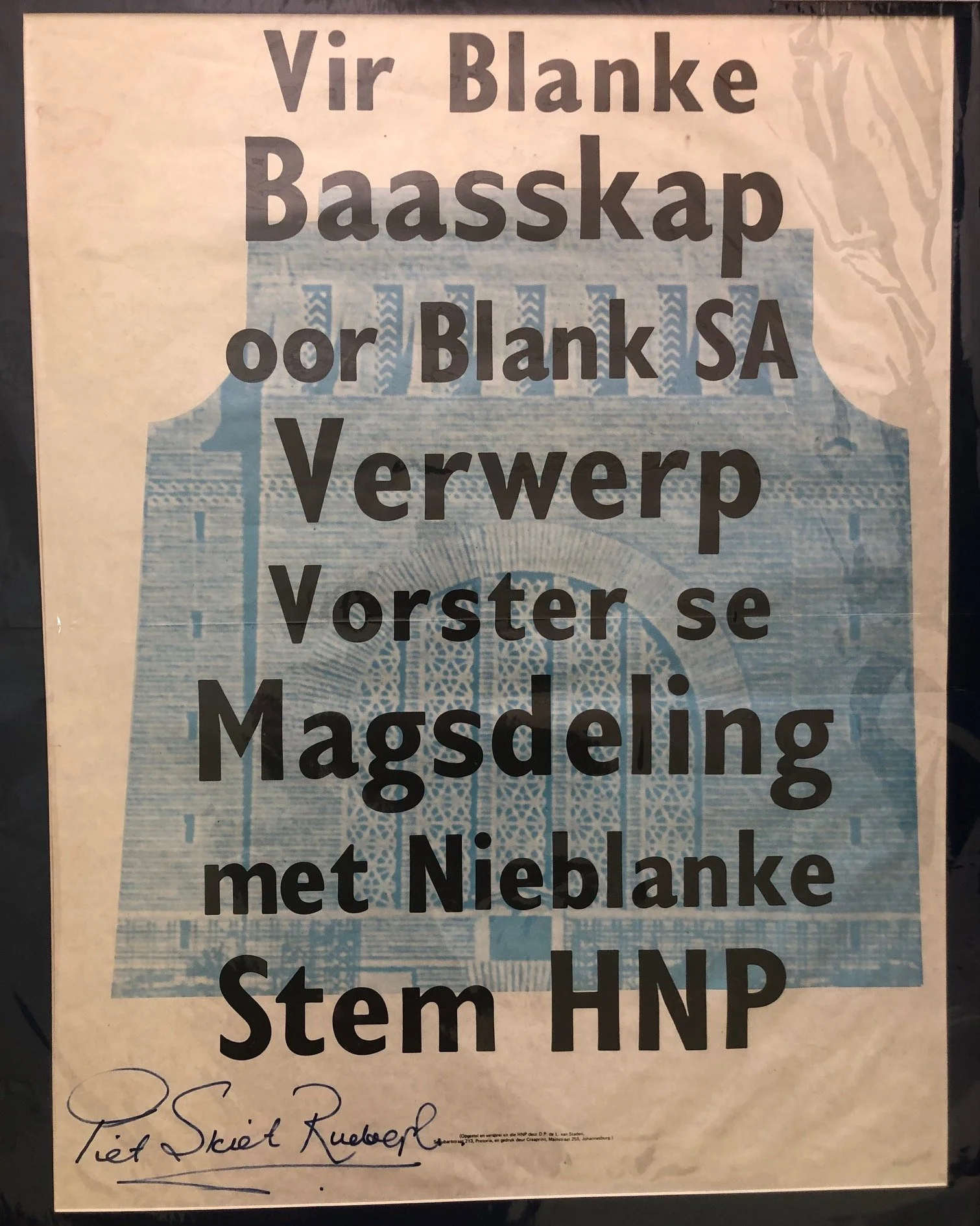 HNP poster: Vir Blanke Baasskap oor Blank SA