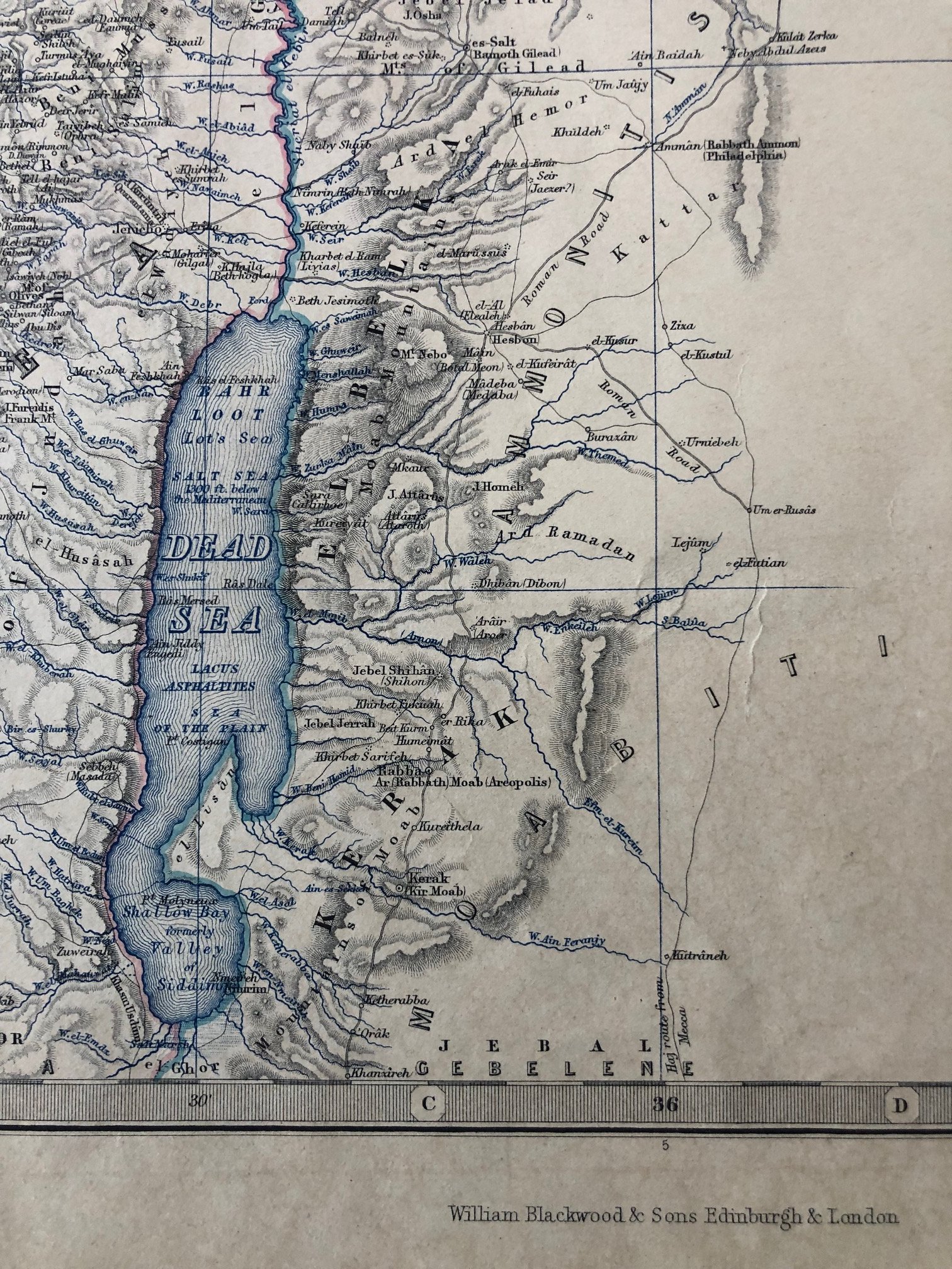 "Palestine or the Holy Land" by Scottish cartographer Alexander Keith Johnston (c.1871)