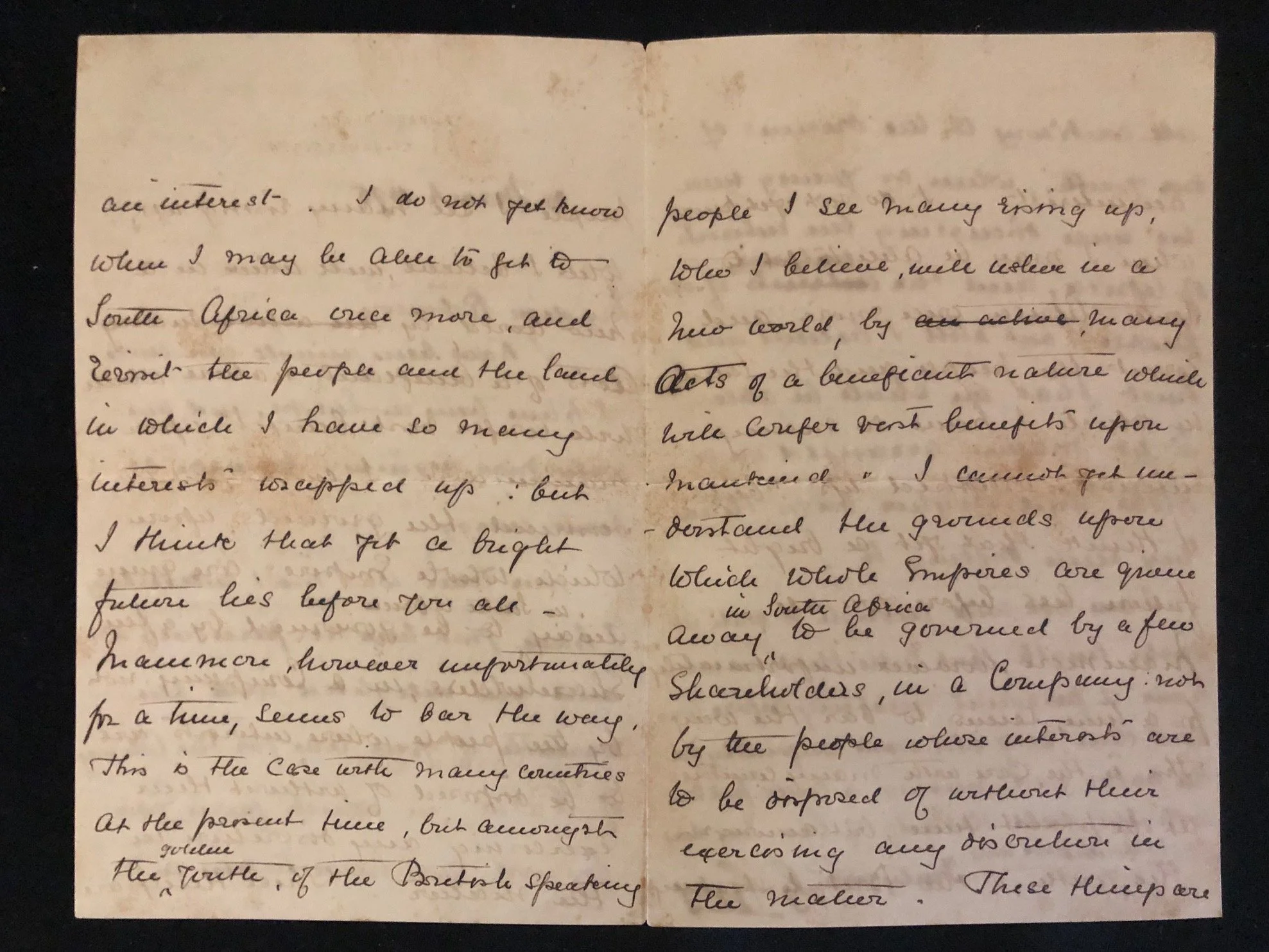 Manuscript letter by George Grey to Hercules Robinson (Jameson Raid) March 1895.