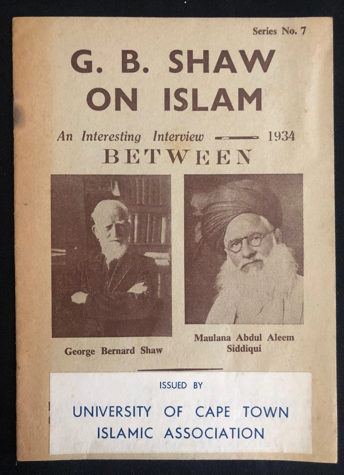 "Interesting Interview” with George Bernard Shaw and Sufi missionary, Maulana Abdul Aleem Siddiqui on Islam (1935)