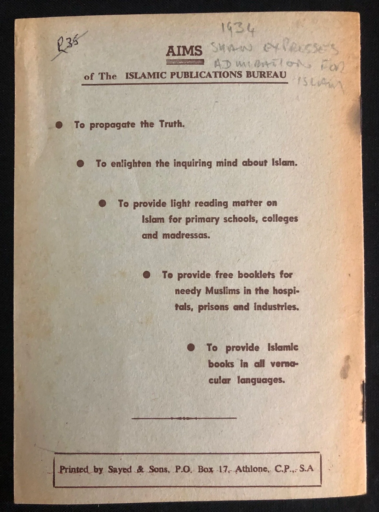 "Interesting Interview” with George Bernard Shaw and Sufi missionary, Maulana Abdul Aleem Siddiqui on Islam (1935)