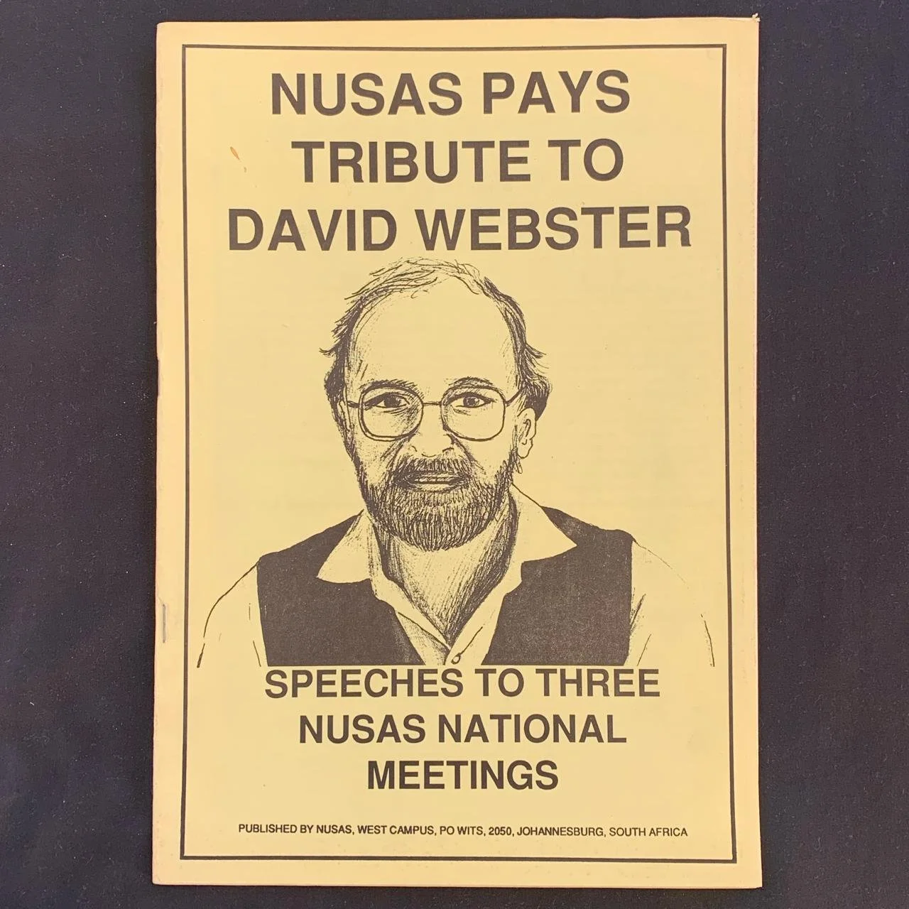 NUSAS Pays Tribute to David Webster (sold)