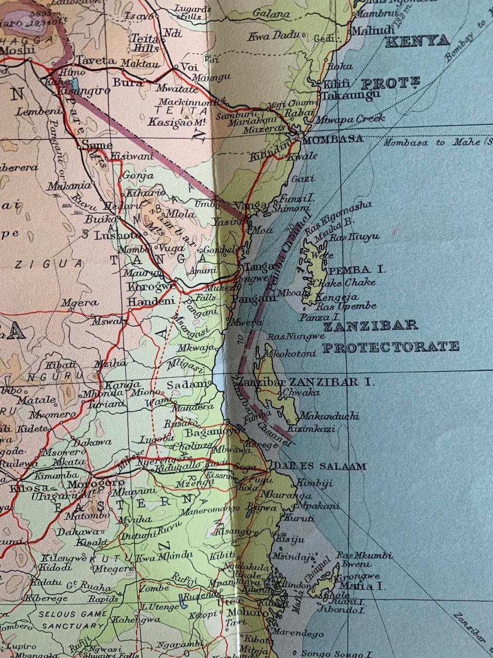 Central & East Africa by John Bartholomew & Son Ltd (1957)