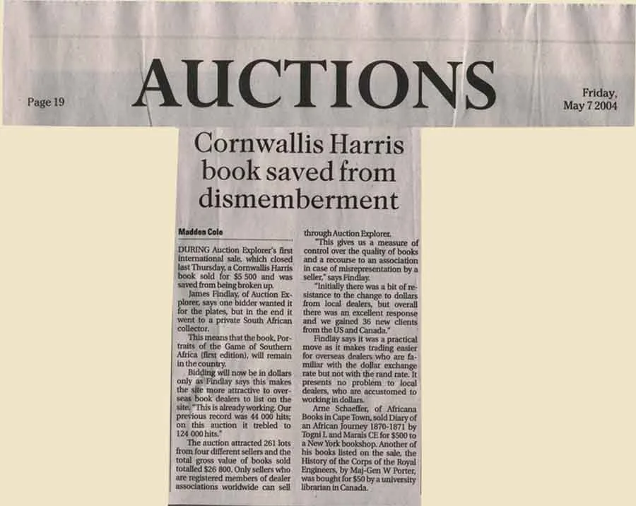 James Findlay appearing in Business Day 7 May 2004