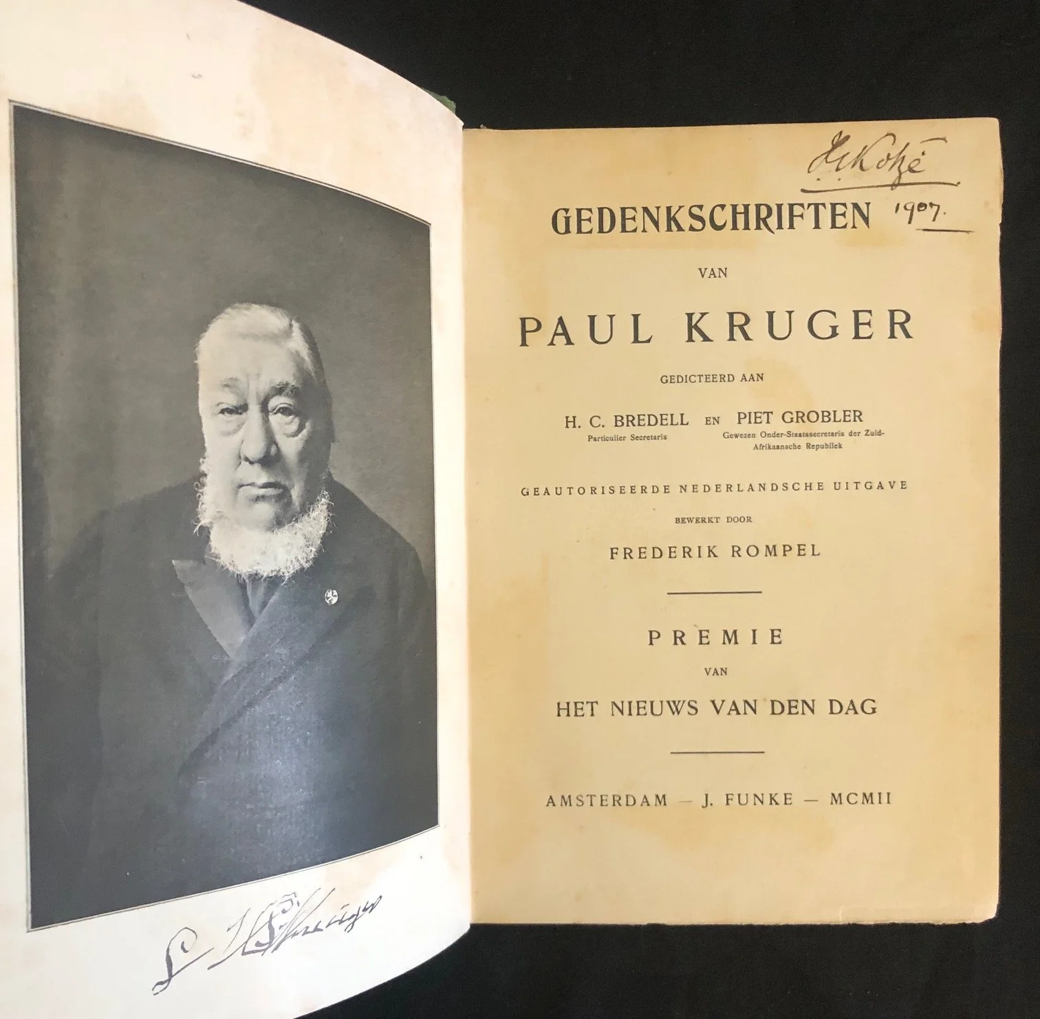 Paul Kruger’s Memoirs, Judge Kotze Association copy (1902)