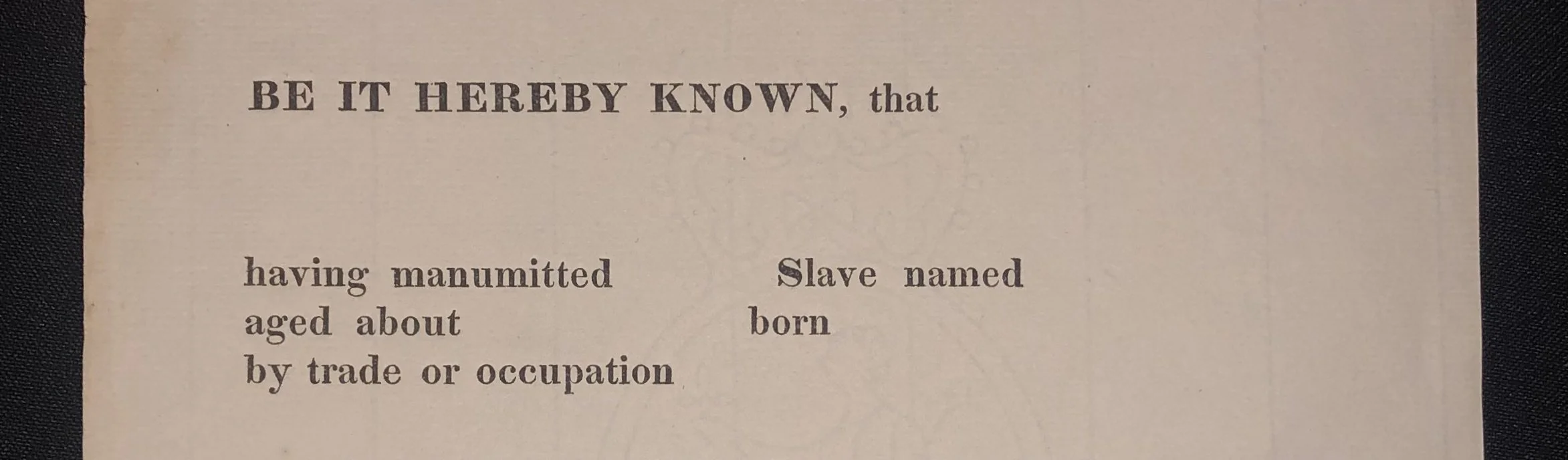Certificate of (Slave) Manumission 1830 2.jpg