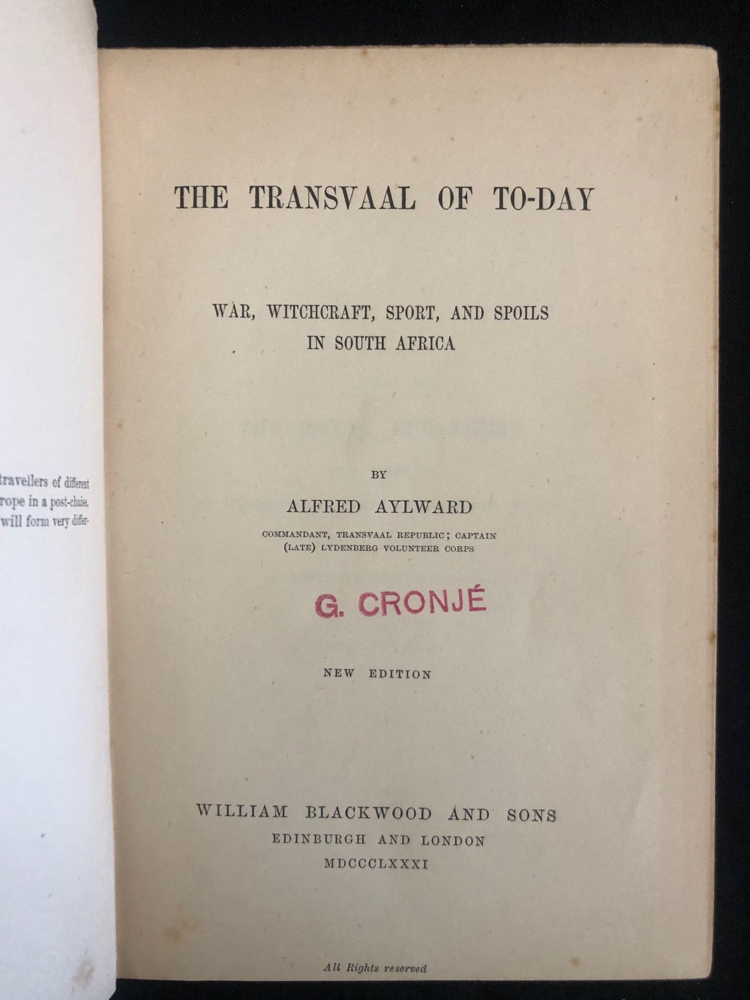 The Transvaal of To-Day by Alfred Aylward (1881)