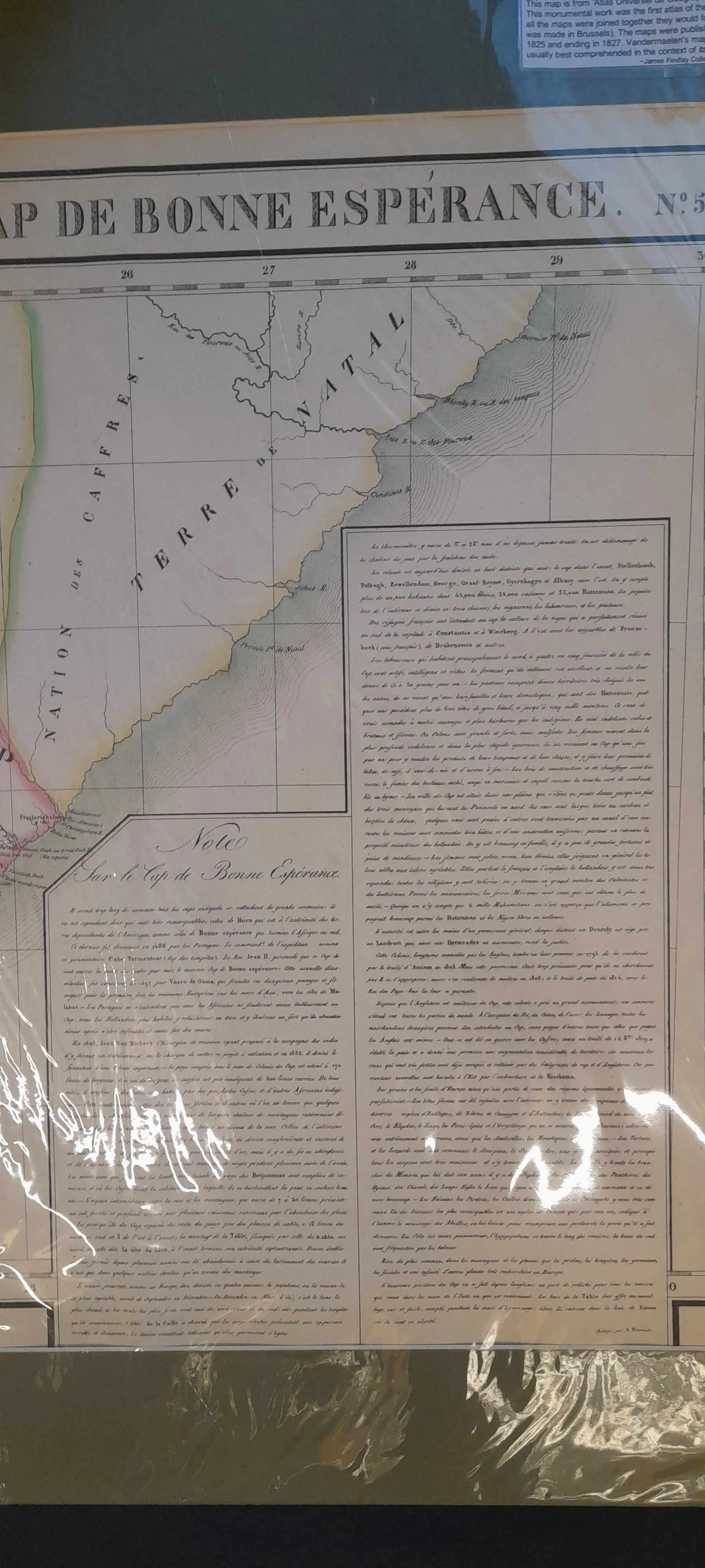 Map of the Cape of Good Hope and Natal c.1827 by Philippe Vandermaelen, (1795-1869).