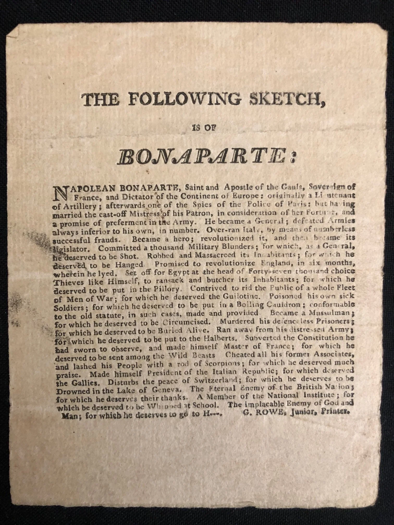 British anti-Napoleonic invasion broadside c.1805