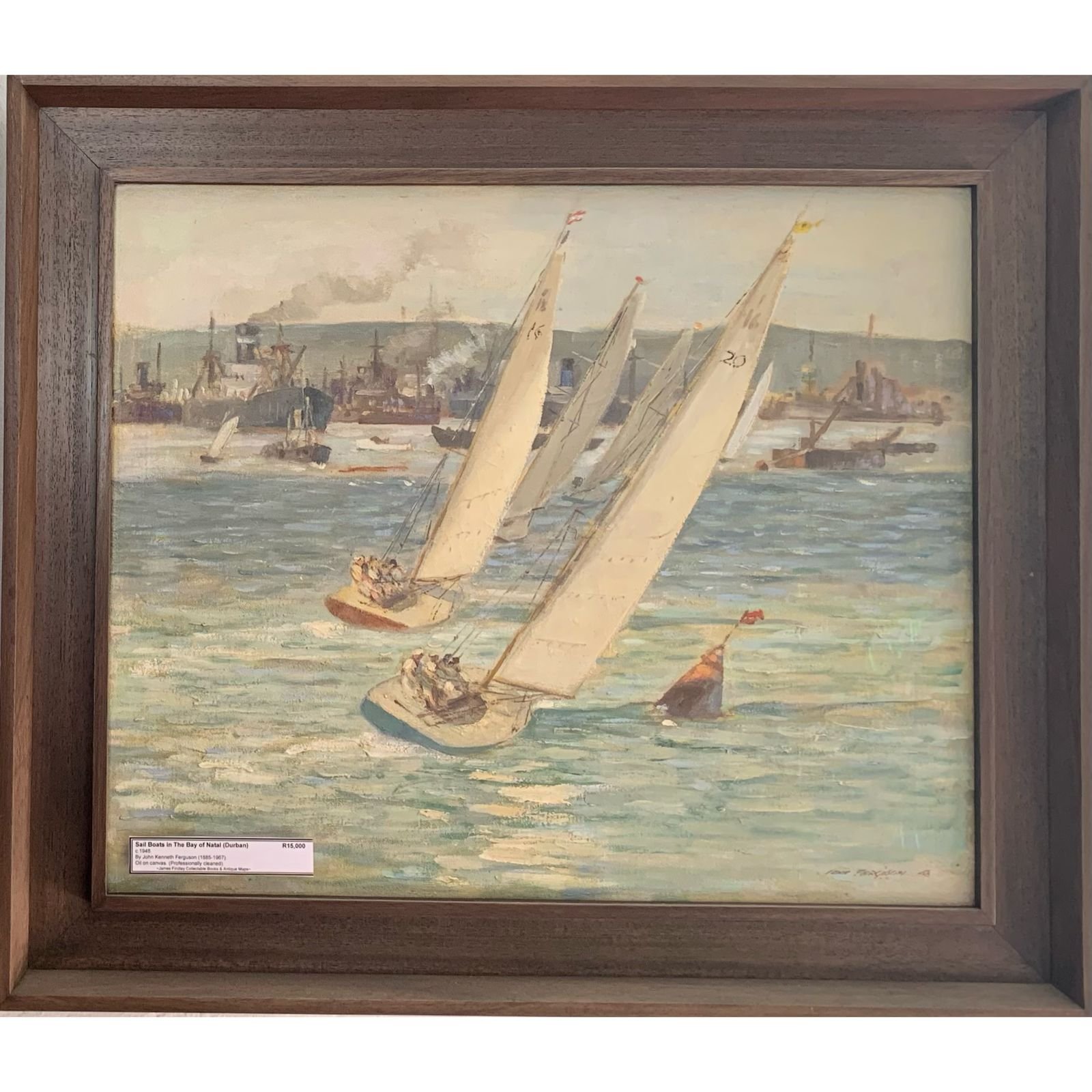 Sail Boats in The Bay of Natal (1948) SOLD