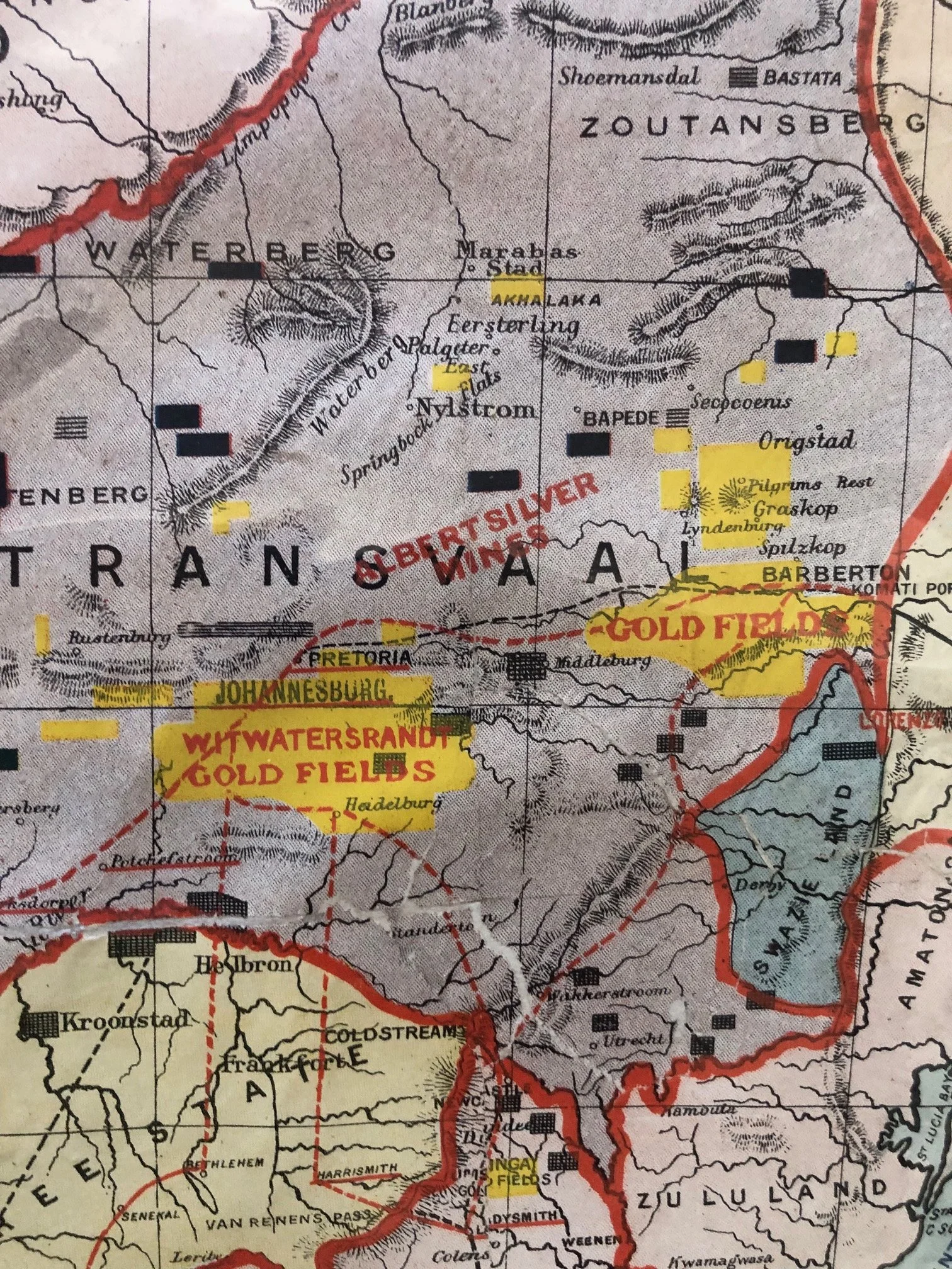 The Union Line Map of South Africa printed in 1889 