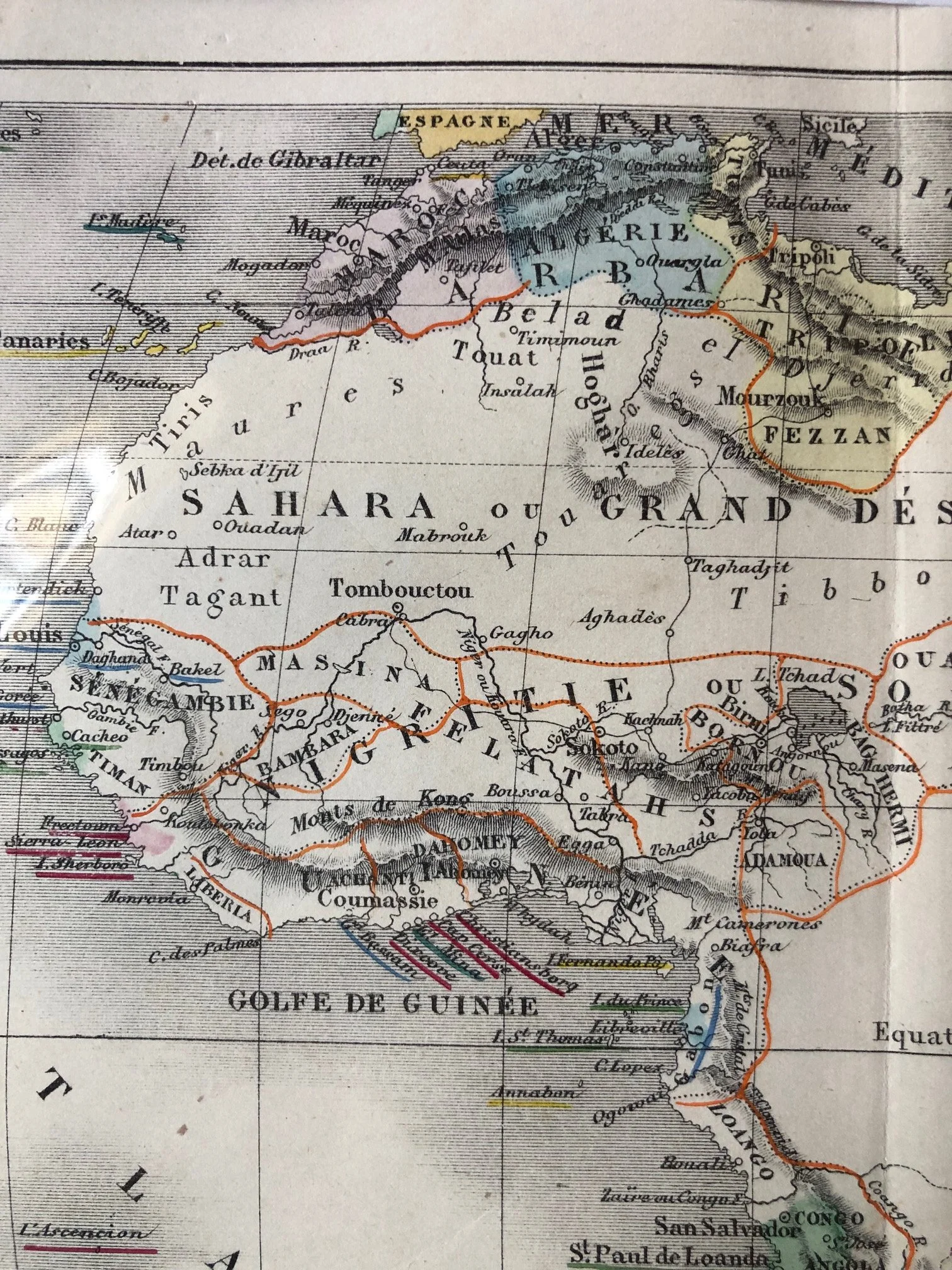 French Map of Africa published by Librairie de L. Hachette (1860s)