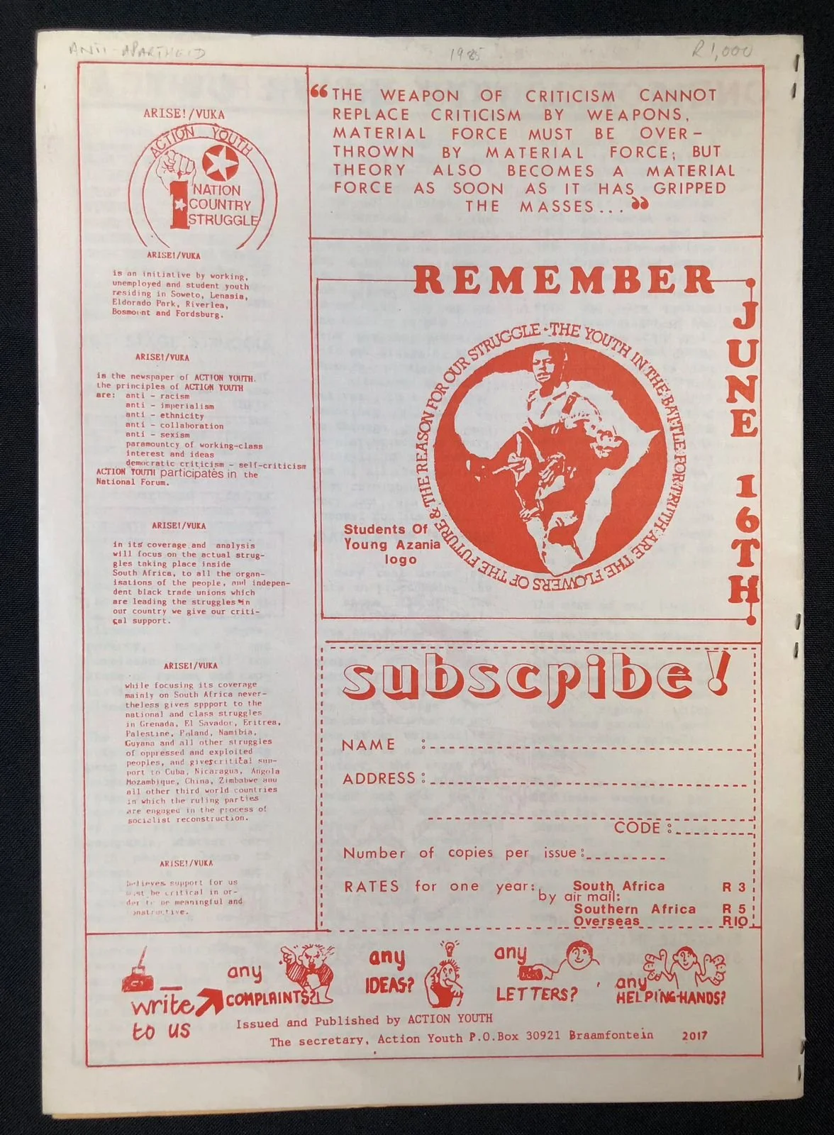 Arise Vukani 1985
