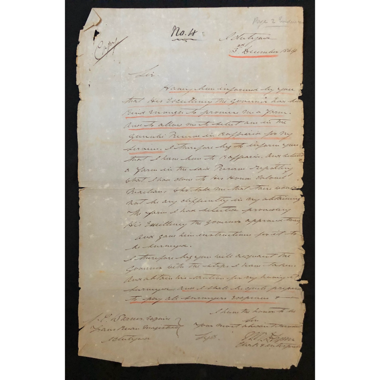 Land grant: Idutywa, Transkei region, Eastern Cape (1864) R3,500