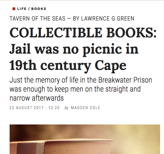 Financial Mail - Jellyfishtree Book Auctions – Jail was no picnic – 11 Sept 2017