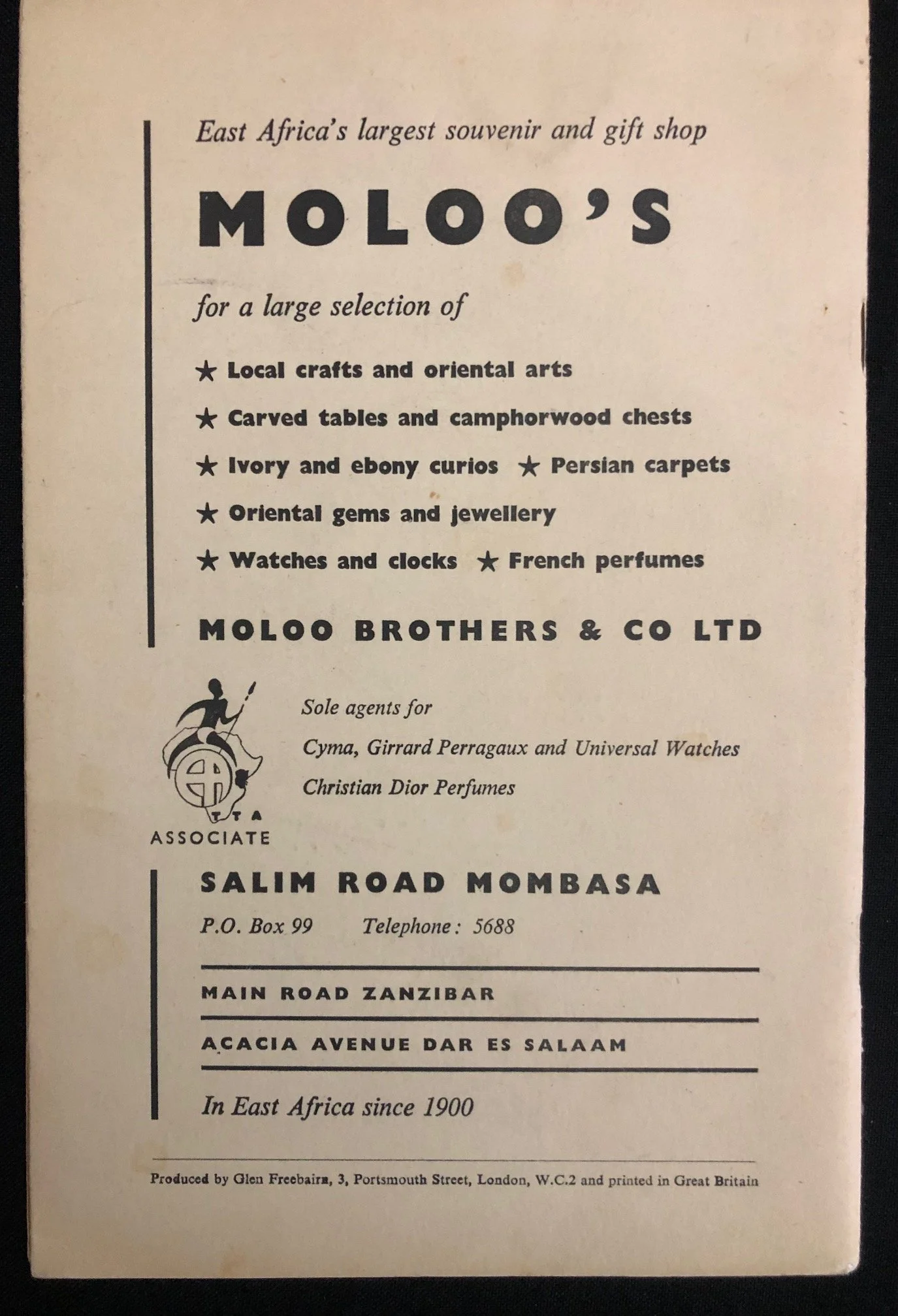 Guidebook to Mombasa by the East Africa Tourist Travel Association (c.1950’s)
