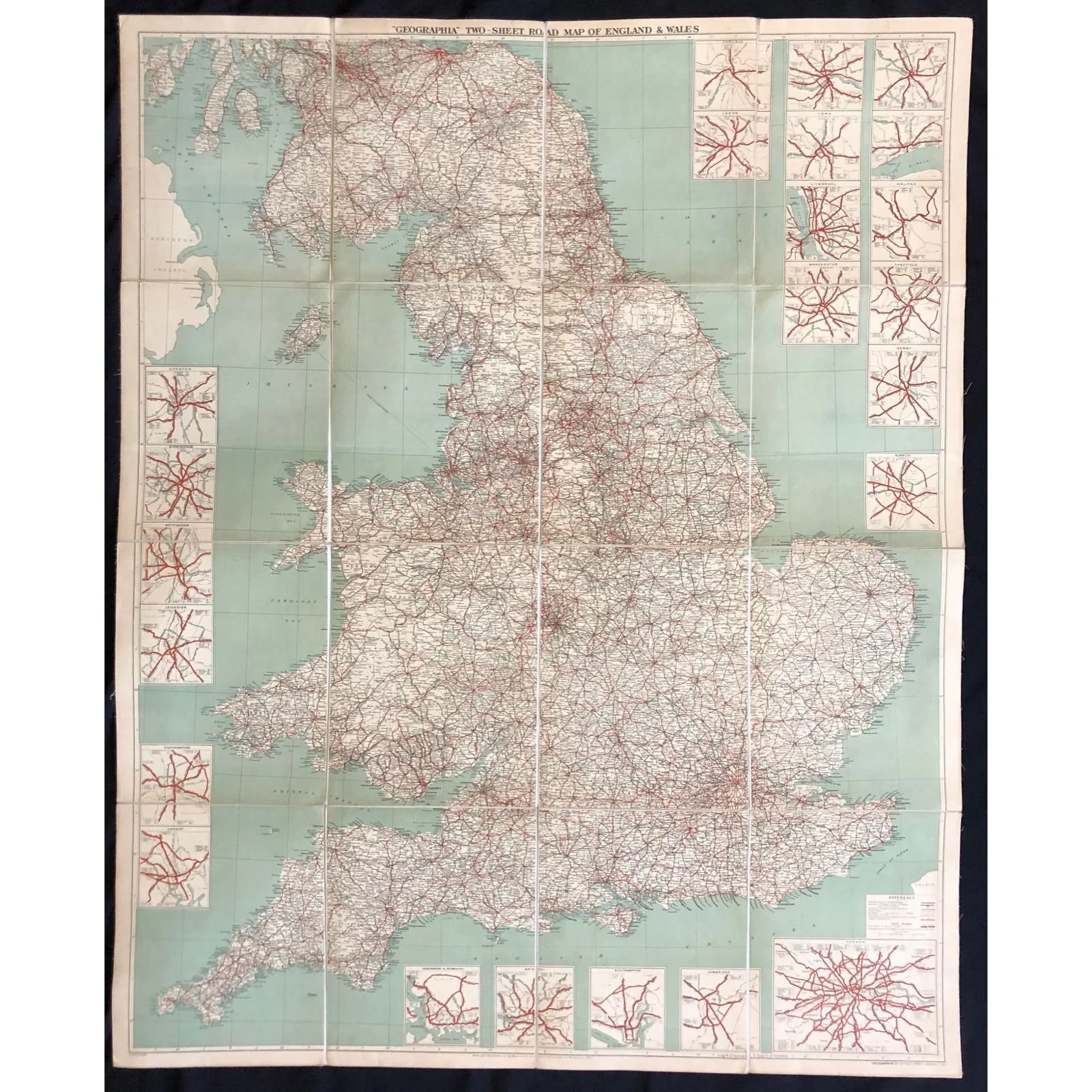 Geographia Two Sheet Road Map of England & Wales R2,000