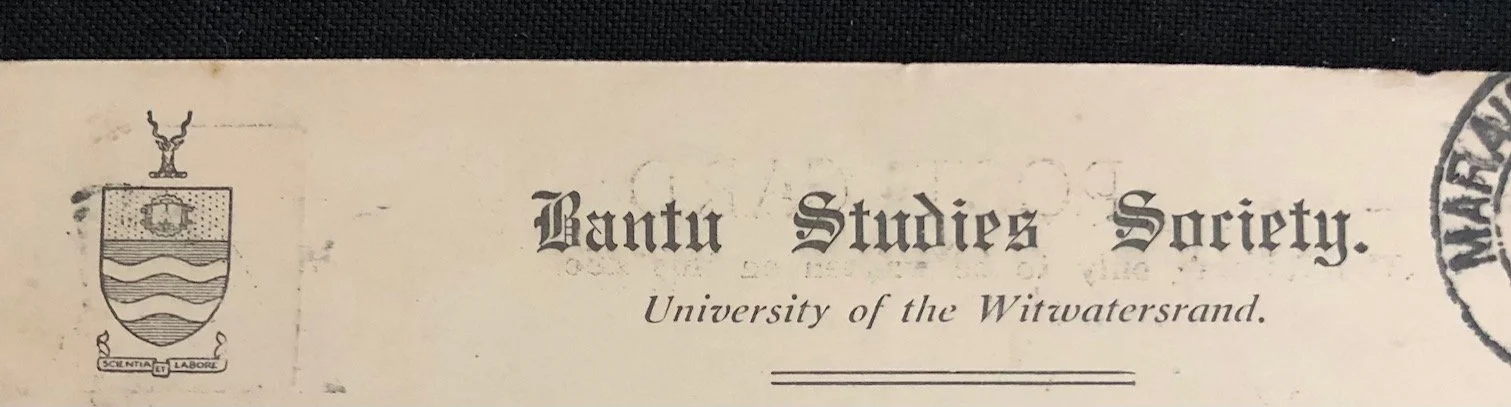 Invitation to attend a Raymond Dart Lecture from the Bantu Studies Society, Wits (1932)