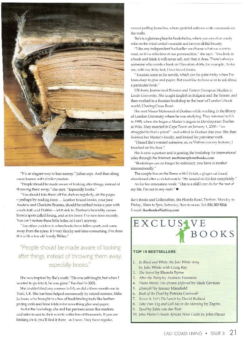 Joanne Rushby – Book bound – East Coast Living May 2008