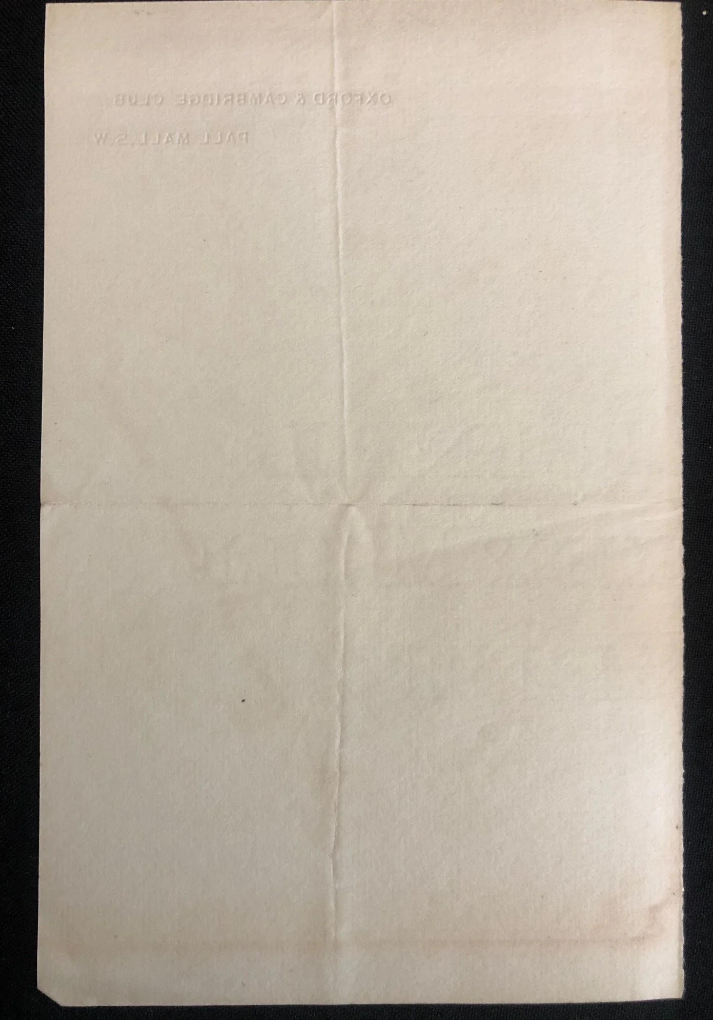 Letter of Acceptance to The Oxford & Cambridge Club on Pall Mall (1935)
