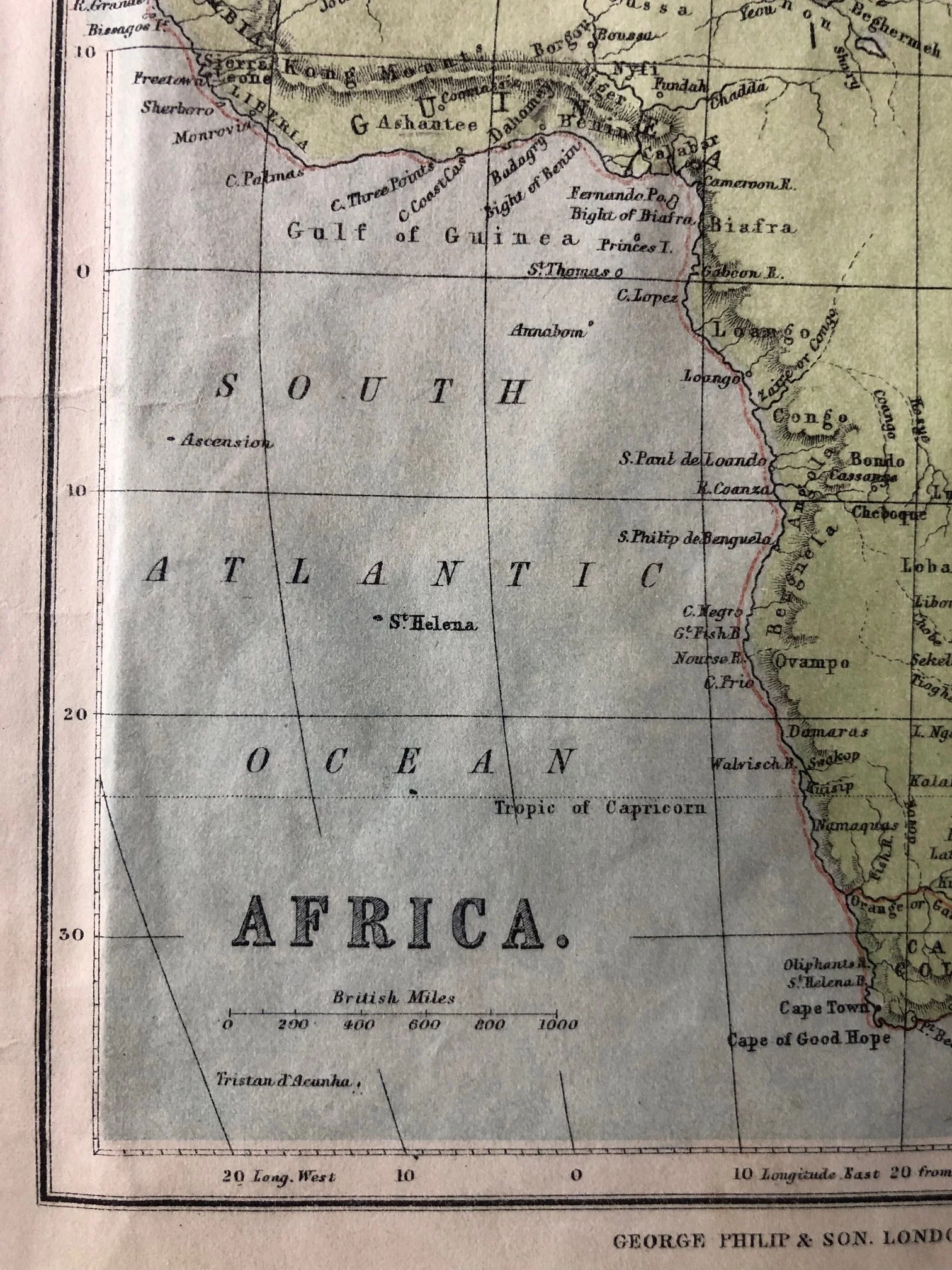 Map of Africa published by George Philip & Son (c.1890)