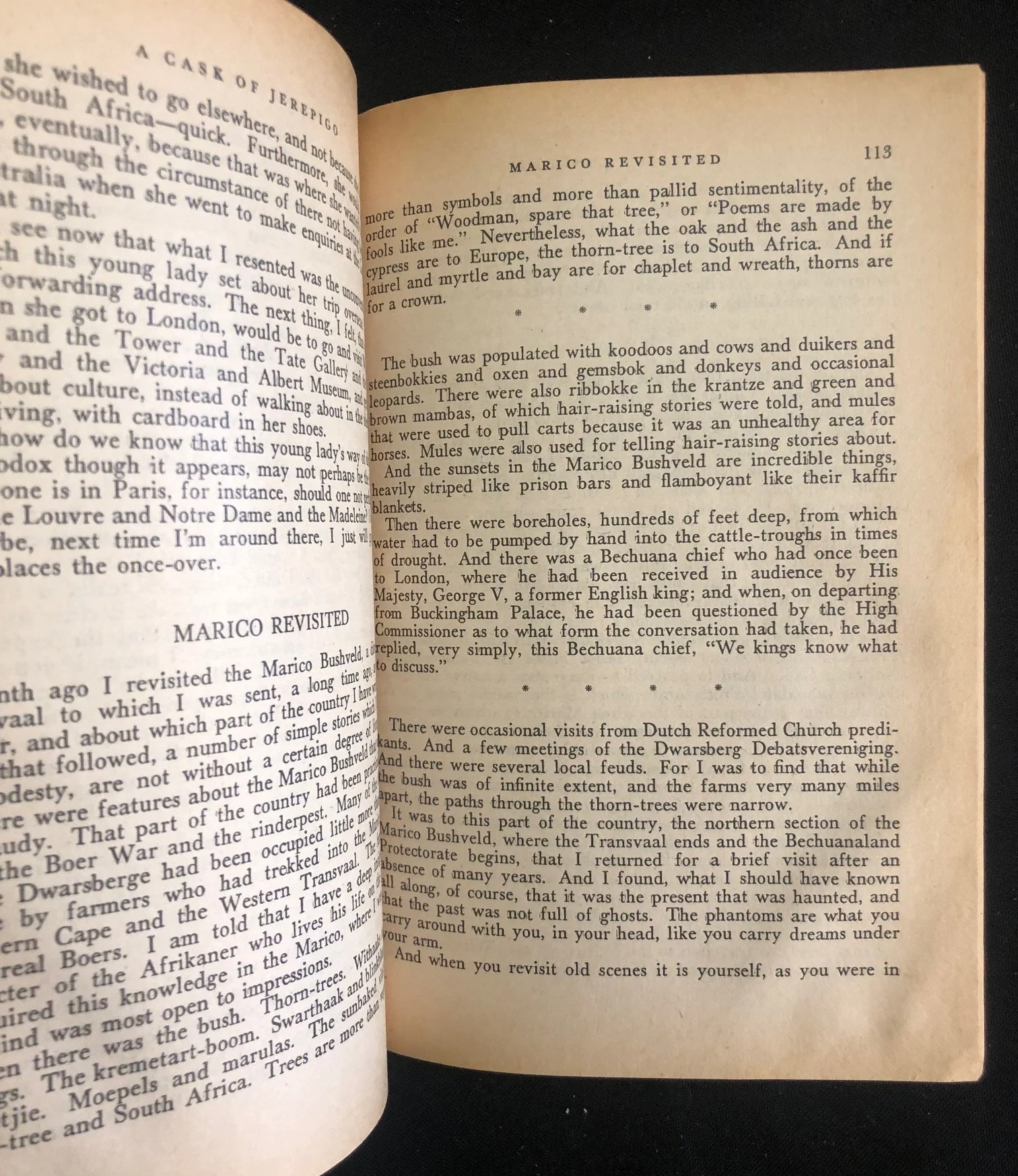 First Edition of Herman Charles Bosman’s A Cask of Jerepigo (1957)
