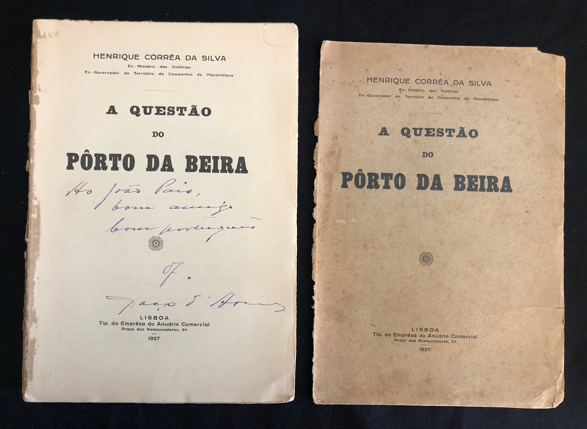 A Questão do Pôrto da Beira (The Question of the Port of Beira) (1927)